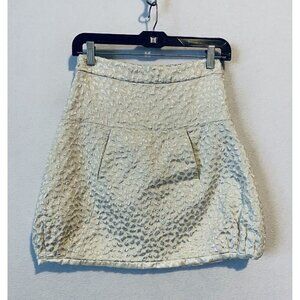 Julie Haus Teardrop Skirt Womens 2 Mini Kangaroo Pocket Silver Metallic Boho